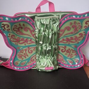 American Girl Butterfly Fairy Backpack Adjustable Metallic Green Doll Carrier